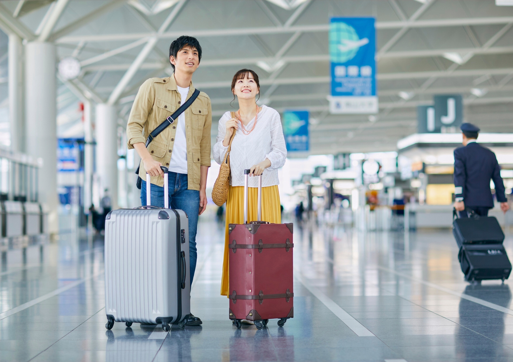 Two people facing each other